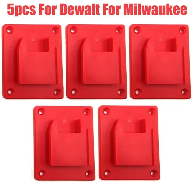 Battery & Tool Mount Holder for Dewalt, Milwaukee, Bosch & Makita