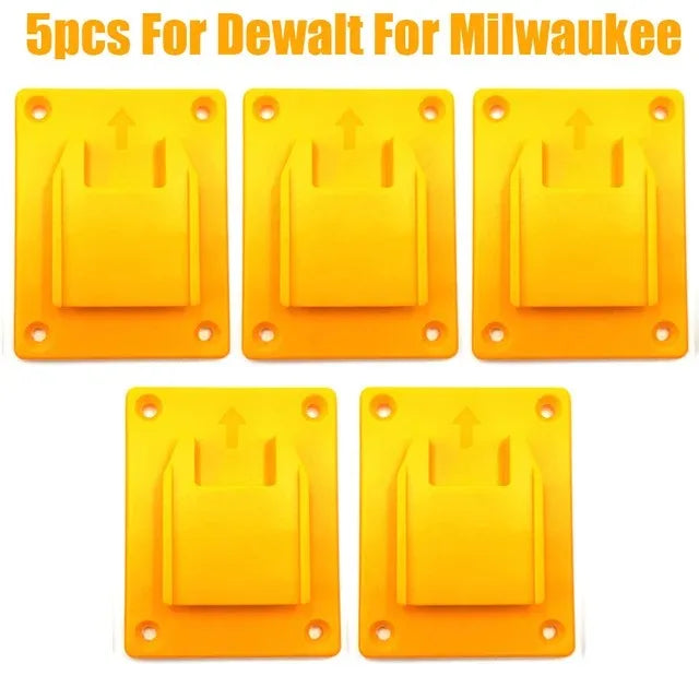 Battery & Tool Mount Holder for Dewalt, Milwaukee, Bosch & Makita