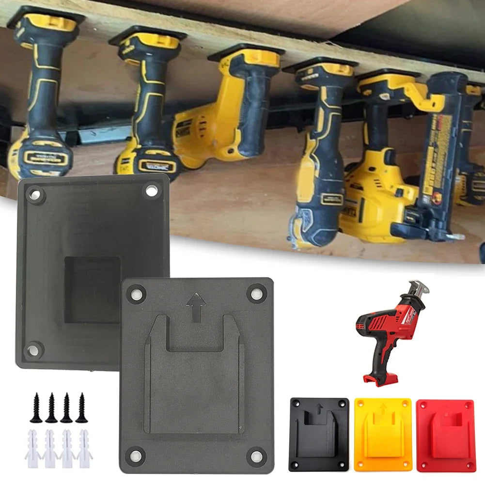 Battery & Tool Mount Holder for Dewalt, Milwaukee, Bosch & Makita