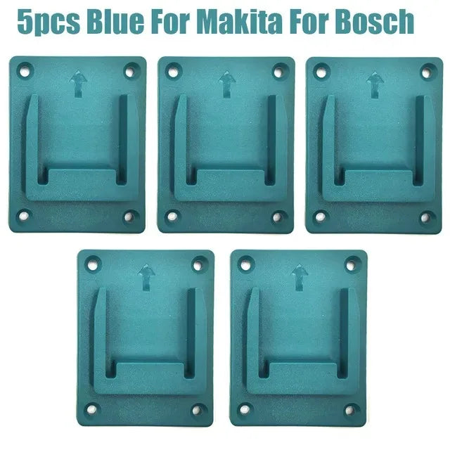 Battery & Tool Mount Holder for Dewalt, Milwaukee, Bosch & Makita