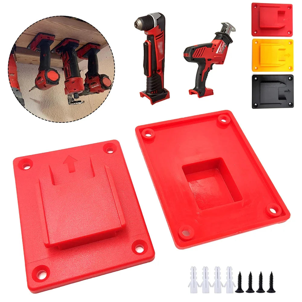 Battery & Tool Mount Holder for Dewalt, Milwaukee, Bosch & Makita