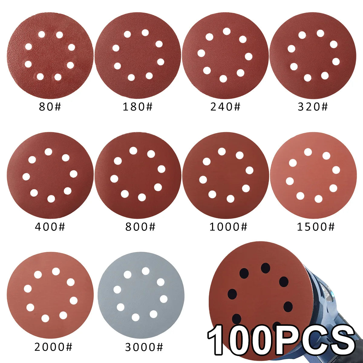 100Pcs Sanding Discs