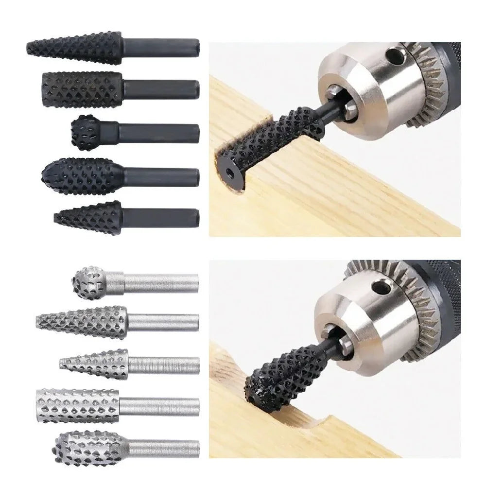 5-Piece Steel Rotary Rasp File Set