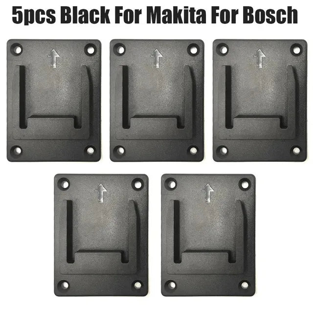 Battery & Tool Mount Holder for Dewalt, Milwaukee, Bosch & Makita
