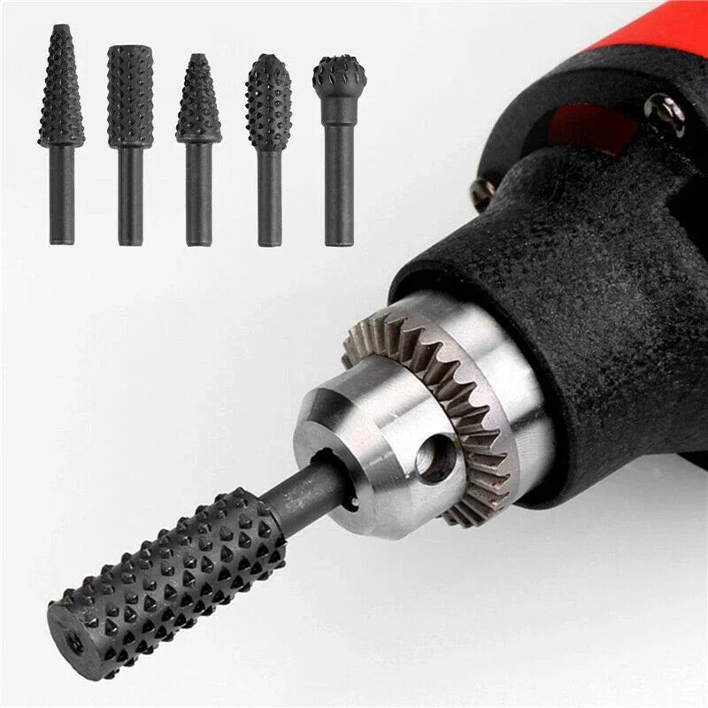 5-Piece Steel Rotary Rasp File Set
