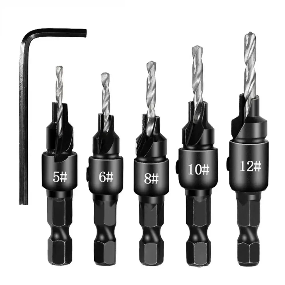 5-Piece Countersink Drill Bit Set