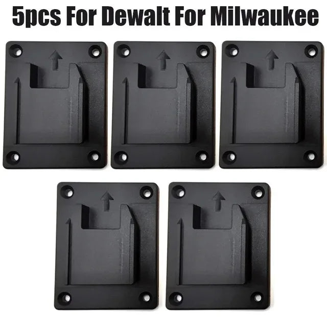 Battery & Tool Mount Holder for Dewalt, Milwaukee, Bosch & Makita